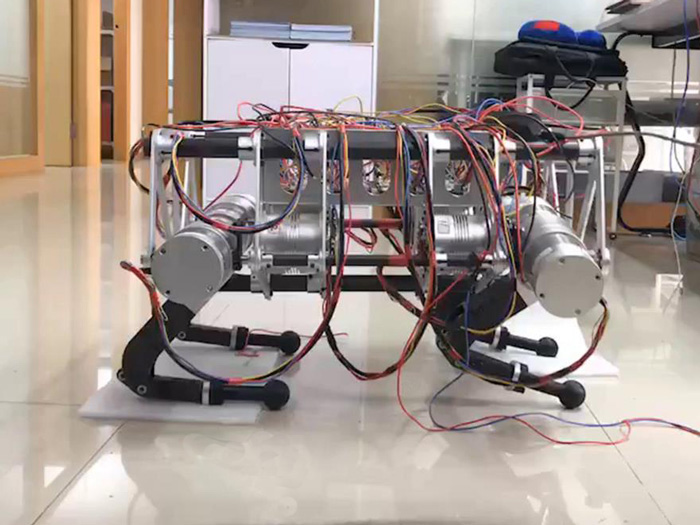 The Big Dog Robot is born. First come one-handed push-ups.